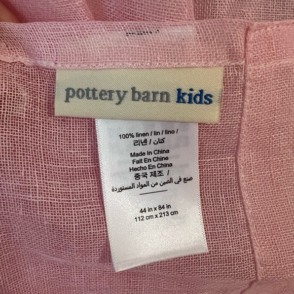 Pottery Barn Kids- 2 Pink 100% linen drapes - Picture 2 of 3